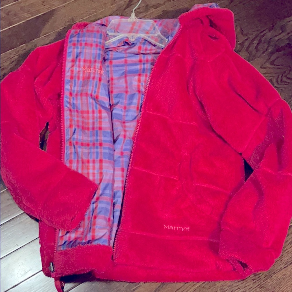 Girls marmot reversible winter jacket large 10-12